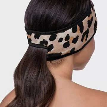 Kitsch Spa Microfiber Makeup Headband - Multifunctional Skincare Facial Hair Band for Face Washing and Makeup | Women's Headbands (Leopard)