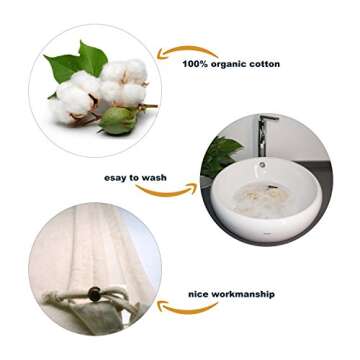 6pcs Organic Reusable Cotton Produce Bags - Eco-Friendly Drawstring Storage