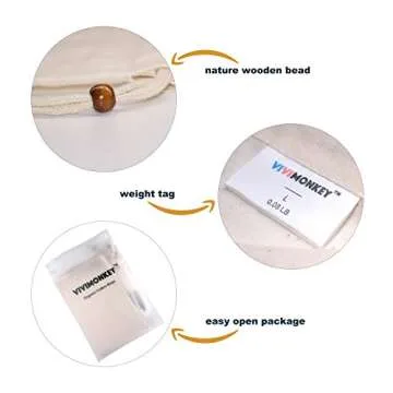 Eco-Friendly Organic Cotton Produce Bags - Set of 6