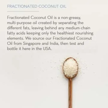 Pure Body Naturals Organic Fractionated Coconut Oil for Skin and Hair, 4 fl oz - Liquid Carrier Oil for Diluting Essential Oils, Hair Growth & Skin Moisturizer