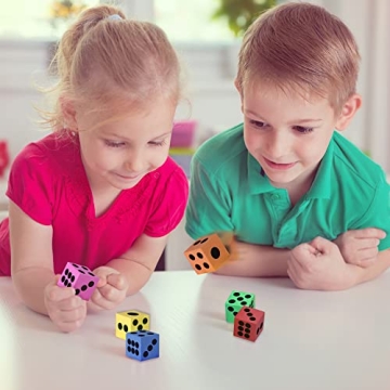 ArtCreativity Foam Dice Set - 24 Colorful Dice for Kids