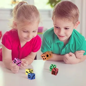 ArtCreativity Foam Dice Set - 24 Colorful Dice for Kids