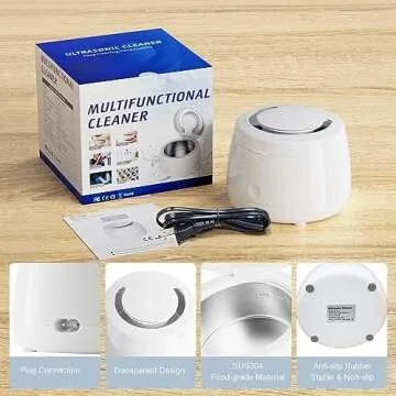 Raymall Ultrasonic Retainer Cleaner, Denture Sonic Retainer Cleaner Machine Appliance for Home Travel, Ultrasonic Cleaning Machine