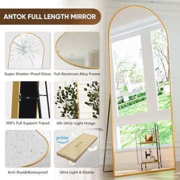 Antok Full Length 71x28 Inch Arched Mirror - Stylish Decor