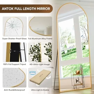 Antok Full Length 71x28 Inch Arched Mirror - Stylish Decor