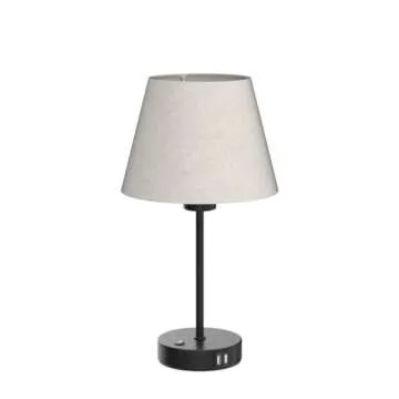 JS NOVA JUNS Table Lamp, Bedside Lamp Set of 2 with Dual USB Charging Ports, Modern Nightstand Light Perfect for Bedroom, Living Room, Study Room