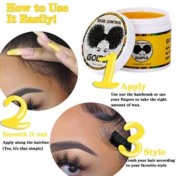 Goiple Edge Control Wax for Women Strong Hold Non-greasy Edge Smoother (4oz+Brush+Scarf)