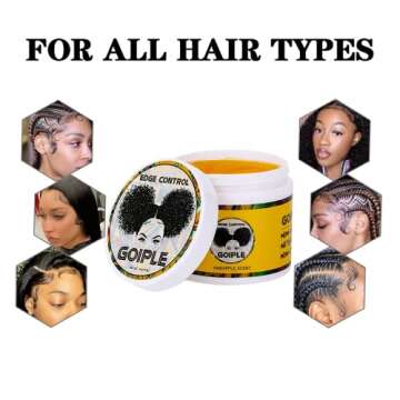 Goiple Edge Control Wax for Women Strong Hold Non-greasy Edge Smoother (4oz+Brush+Scarf)