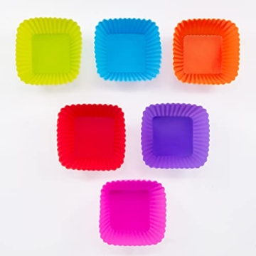 30 Pack Heavy Duty Silicone Baking Cups in Multicolor