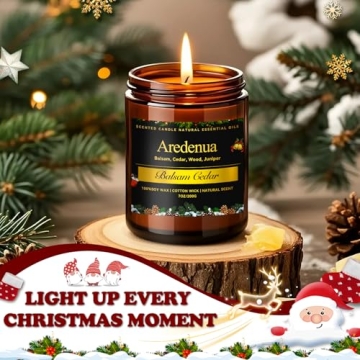 Balsam Cedar Candle | Christmas Scented Candle - Long Lasting Christmas Tree Pine Scent, Winter Holi...