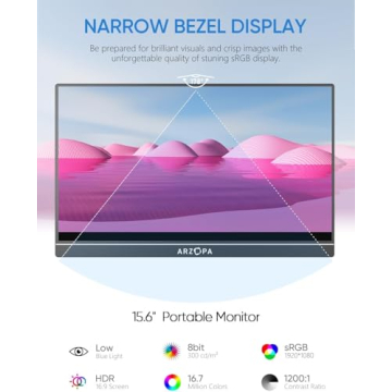 ARZOPA 15.6" FHD Portable Laptop Monitor
