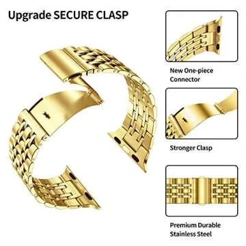 Stylish MioHHR Apple Watch Band 49mm in Gold for All