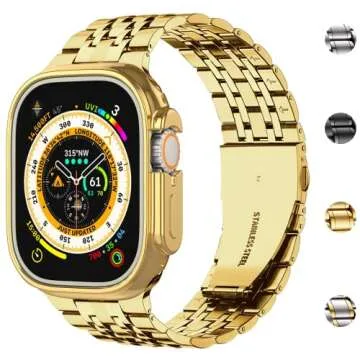 Stylish MioHHR Apple Watch Band 49mm in Gold for All