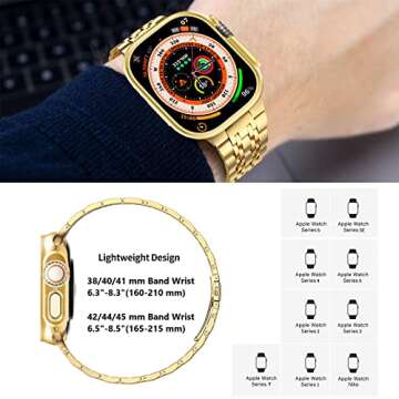 Stylish MioHHR Apple Watch Band 49mm in Gold for All