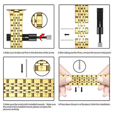 Stylish MioHHR Apple Watch Band 49mm in Gold for All