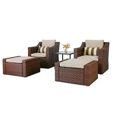 SOLAURA 5 Piece Patio Conversation Set - Stylish Outdoor Furniture for Any Occasion