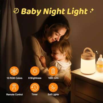One Fire Egg Light for Nursery, 10 Colors Dimmable Baby Night Lights for Nursery,1800mAh Rechargeable Night Light for Kids Lamp,Remote+Timer Kids Night Light Lamp,Portable Night Light for Baby Nursery