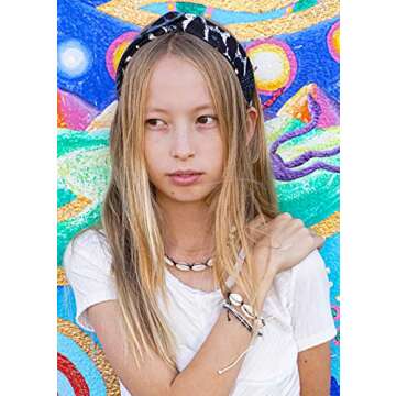 FROG SAC Cowrie Shell Necklace with Matching Black Seashell Anklet and Bracelet, VSCO Accessories Set for Adults, Aesthetic Beach Jewelry for Women