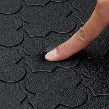 WISELIFE Kitchen Mat Cushioned Anti Fatigue Floor Mat,17.3"x60", Thick Non Slip Waterproof Kitchen Rugs and Mats,Heavy Duty Foam Standing Mat for Kitchen,Floor,Home,Desk,Sink,Laundry, Black