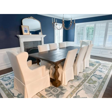 Green Oushak Rug, Washable & Eco-Friendly for All Homes