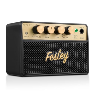 Fesley Mini Guitar Amp: 10W Portable Recharged Guitar Amplifier, Bluetooth Electric Guitar Amp with ...