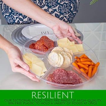 Plasticpro Sectional Serving Tray Pack of 2 for Entertaining