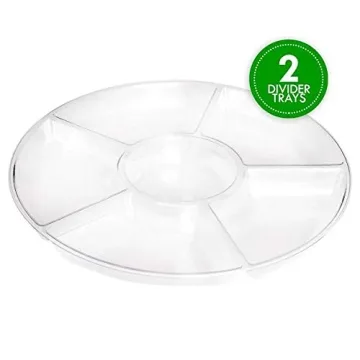 Plasticpro Sectional Serving Tray Pack of 2 for Entertaining