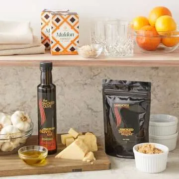 Maldon Salt, Smoked Sea Salt Flakes, 4.4 oz (125 g), Kosher, Natural, Gently Smoked Over Oak, Handcrafted, Gourmet, Pyramid Crystals