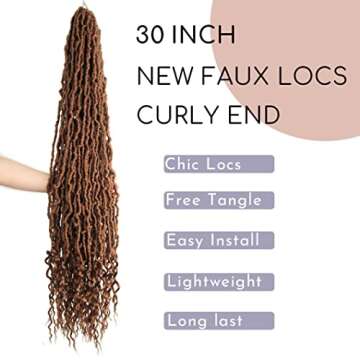 BOHOBABE Faux Locs Crochet Hair 30 Inch - Boho Soft & Bouncy Curly Ends