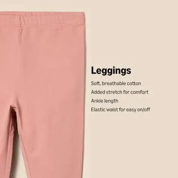 Amazon Essentials x Sofia Grainge Unisex Toddlers' Legging, Pack of 3, Ivory/Pink/Terracotta, 4T