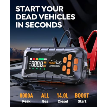 YaberAuto 16-in-1 Jump Starter with Air Compressor 8000A 150PSI Car Battery Jump Starter (All Gas/14...