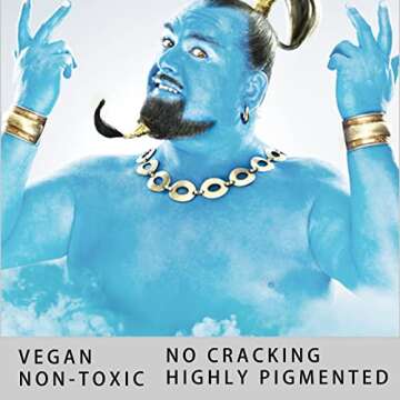 MEICOLY Blue Face Body Paint Stick(1.06 Oz),Blue Face Paint Sadness,Sweatproof Waterproof Pale Blue Body Paint for Corpse Bride Halloween SFX Avatar Sally Makeup,Blue Eye Black Stick,Light Blue