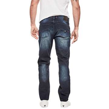 GUESS Factory Men's Delmar Medium Rise Slim Straight Denim Jeans