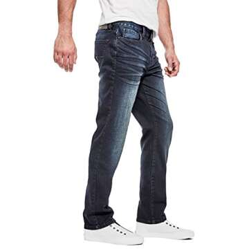 GUESS Factory Men's Delmar Medium Rise Slim Straight Denim Jeans