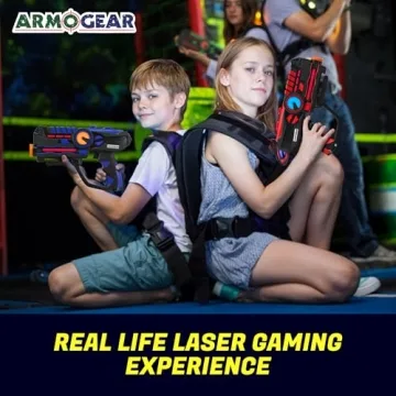 ArmoGear Laser Tag Guns - Set of 4 Rechargeable Kids Toys with Vests - Indoor and Outdoor Multiplayer Laser Tag Set for Kids, Teens, and Adults - Long Range 150 ft - Kids Games for Ages 8 and Up