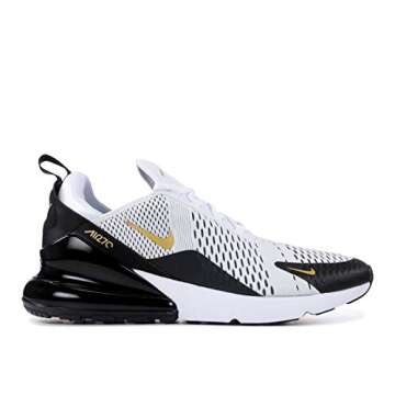 Nike Men's Air Max 270 White/Black/Gold AV7892-100 (Size: 12)