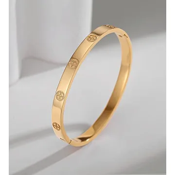 Trendy RIMRIVA Gold Bangle Bracelet for Women
