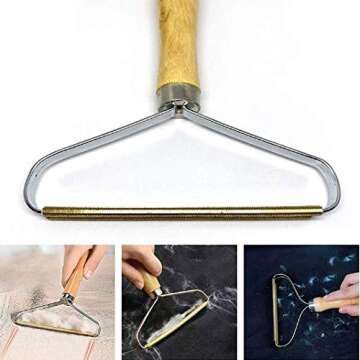 KDDOM Portable Lint Remover, Wooden Shaver for Removing Lint Pet Hair Dust in Clothes and Furniture