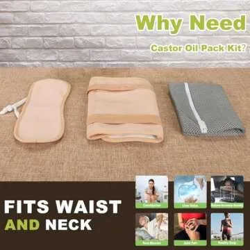 Castor Oil Packs, Reusable Organic Castor Oil Packs for Liver Detox, Machine Washable, Leak Proof Ca...