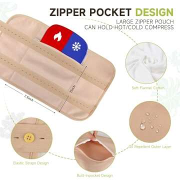 Castor Oil Packs, Reusable Organic Castor Oil Packs for Liver Detox, Machine Washable, Leak Proof Castor Oil Packs for Liver Detox, Flannel Cotton with Adjustable Elastic Band