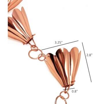 U-nitt Rain Chain Water Collection for Gutters, Rainwater Catcher & Diverter, 8.5 FT Chains for Outs...