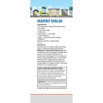 Mishpacha 100% White Unbleached Whole Wheat Flour (5 Pounds) Whole Grain, Premium Quality, Good Source of Fiber