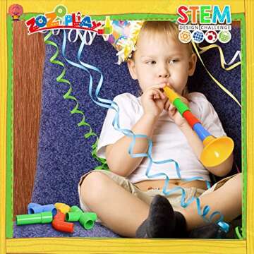 ZOZOPLAY STEM Toys Tube Locks, 72 Piece Building Block Set for Creative Fun