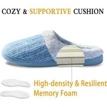 Warm Plush Memory Foam Slippers for Women