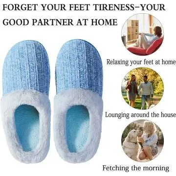 Warm Plush Memory Foam Slippers for Women