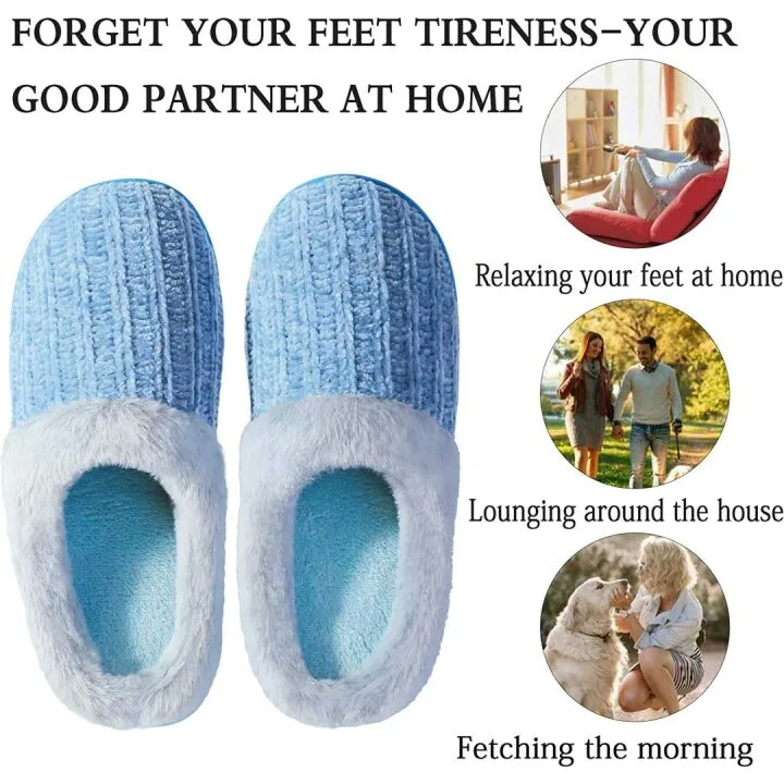 Warm Plush Memory Foam Slippers for Women