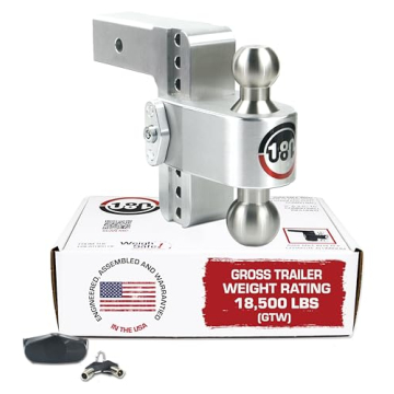 Weigh Safe Adjustable Trailer Hitch Ball Mount - 6" Adjustable Drop Hitch for 2.5" Receiver - Premiu...