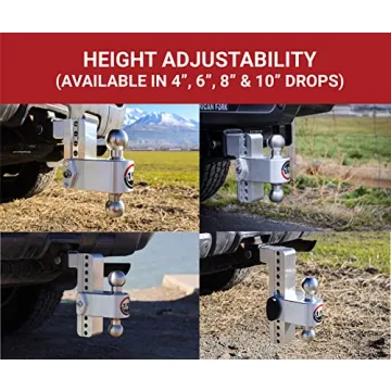 Premium Weigh Safe Adjustable Trailer Hitch for 2.5" Receiver