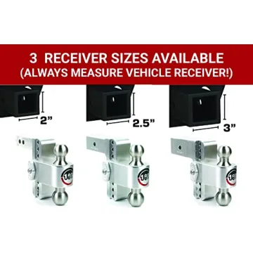Premium Weigh Safe Adjustable Trailer Hitch for 2.5" Receiver