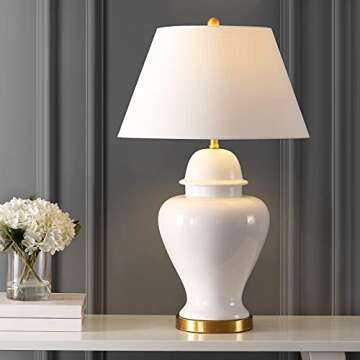 JONATHAN Y Sagwa 33" Ceramic/Iron LED Table Lamp - Modern Classic Design